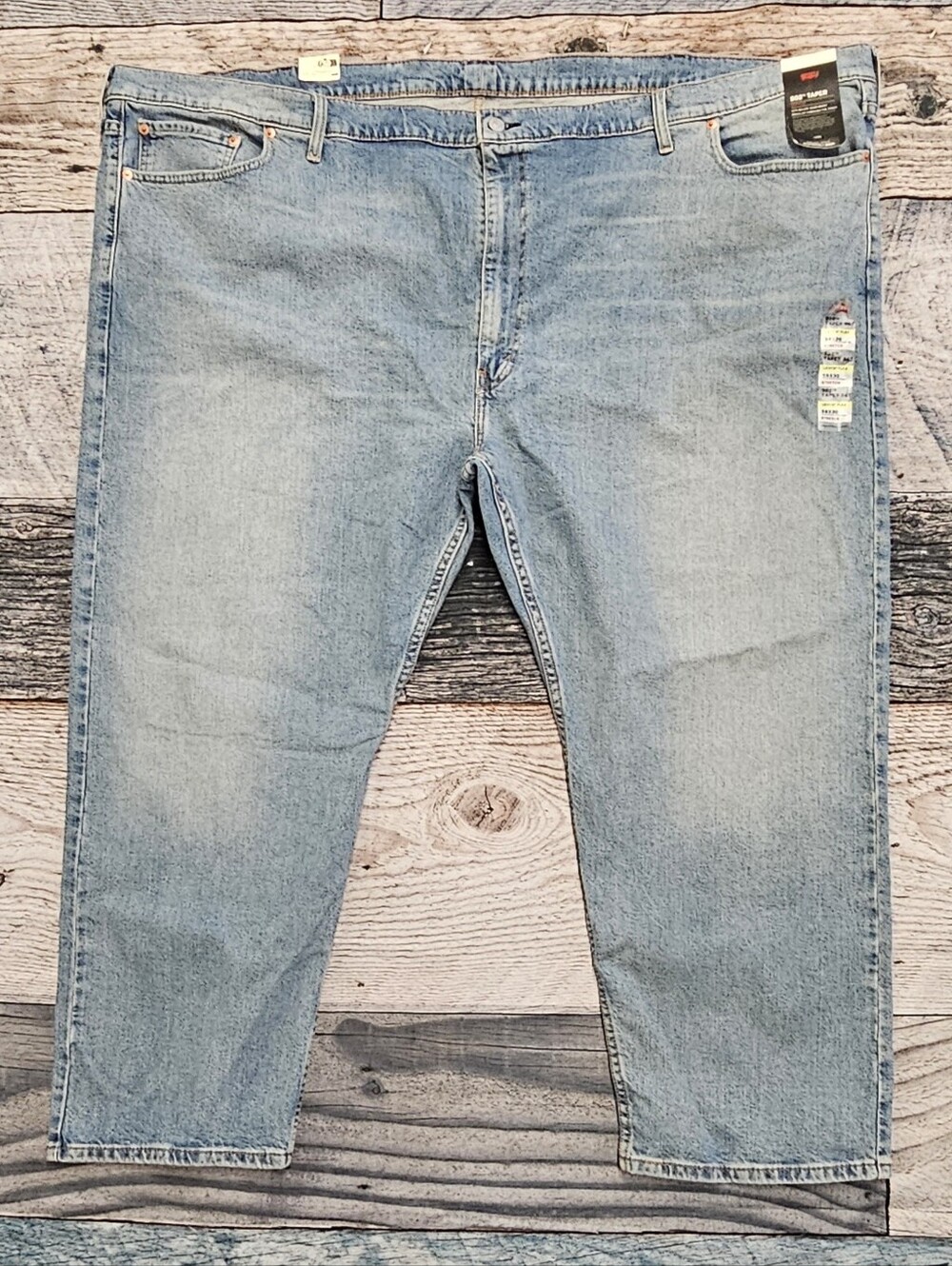 Levi's 502 Taper Jeans Mens 58x30 Stretch Blue Light Wash Denim Big & Tall NWT